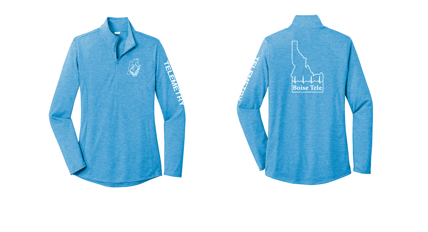 TELEMETRY Women's Tri-Blend Wicking 1/4-Zip Pullover