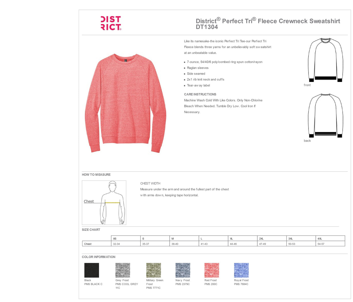 4S ONCOLOGY District Crewneck Tri-blend Sweatshirt