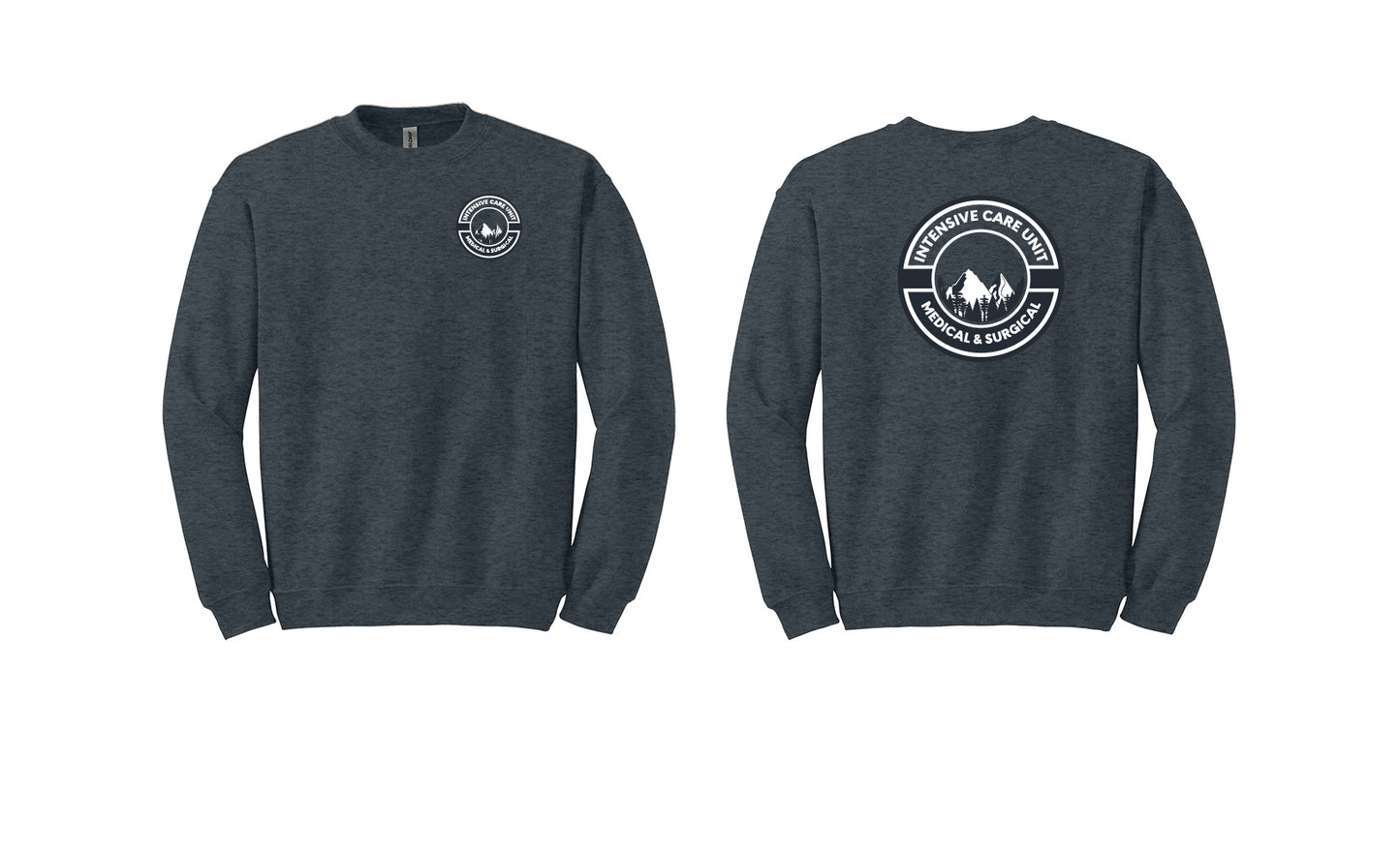 ICU 2 color Gildan Heavyweight Crewneck Sweatshirt