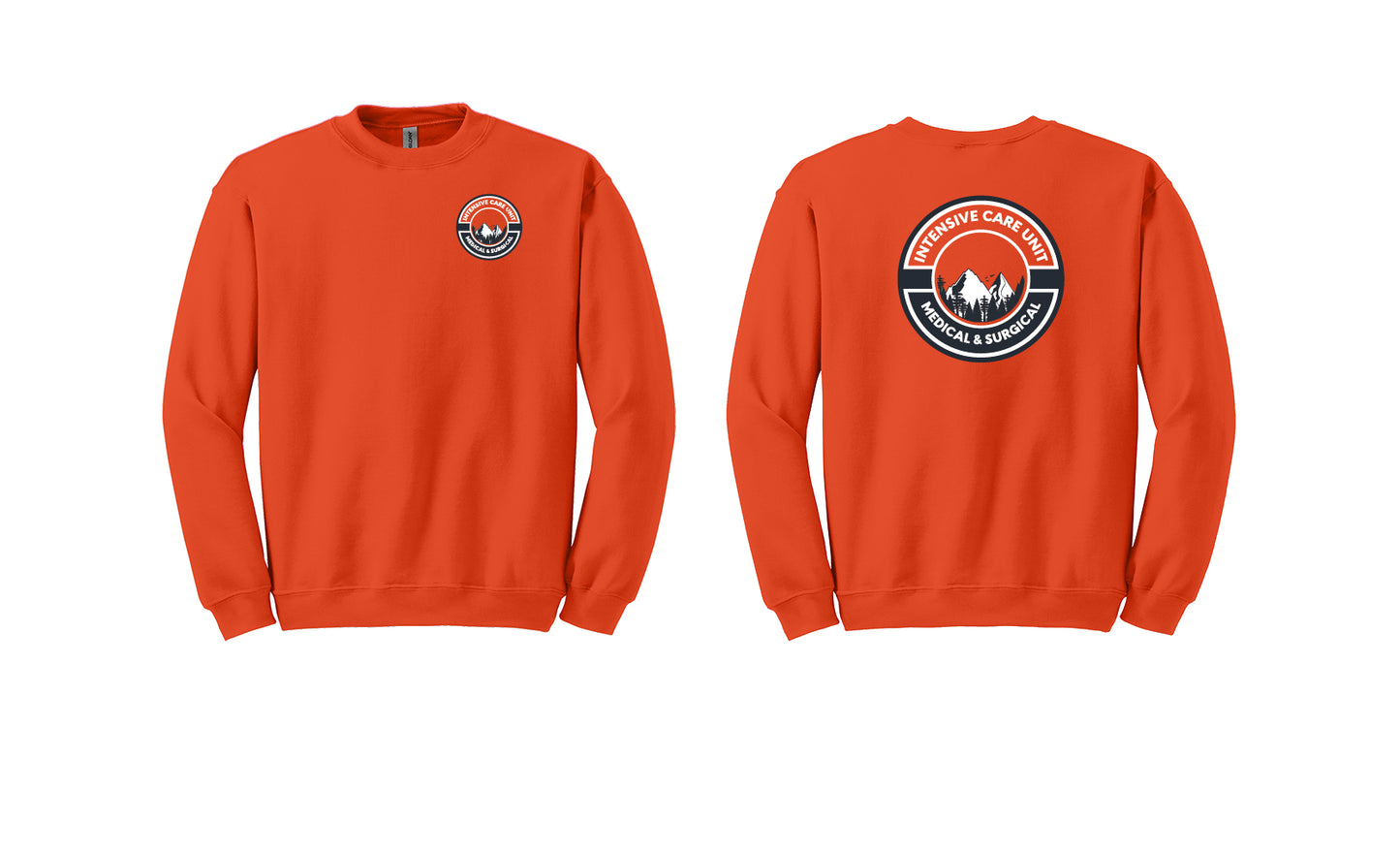 ICU 2 color Gildan Heavyweight Crewneck Sweatshirt