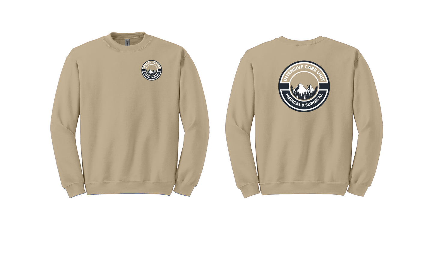ICU 2 color Gildan Heavyweight Crewneck Sweatshirt