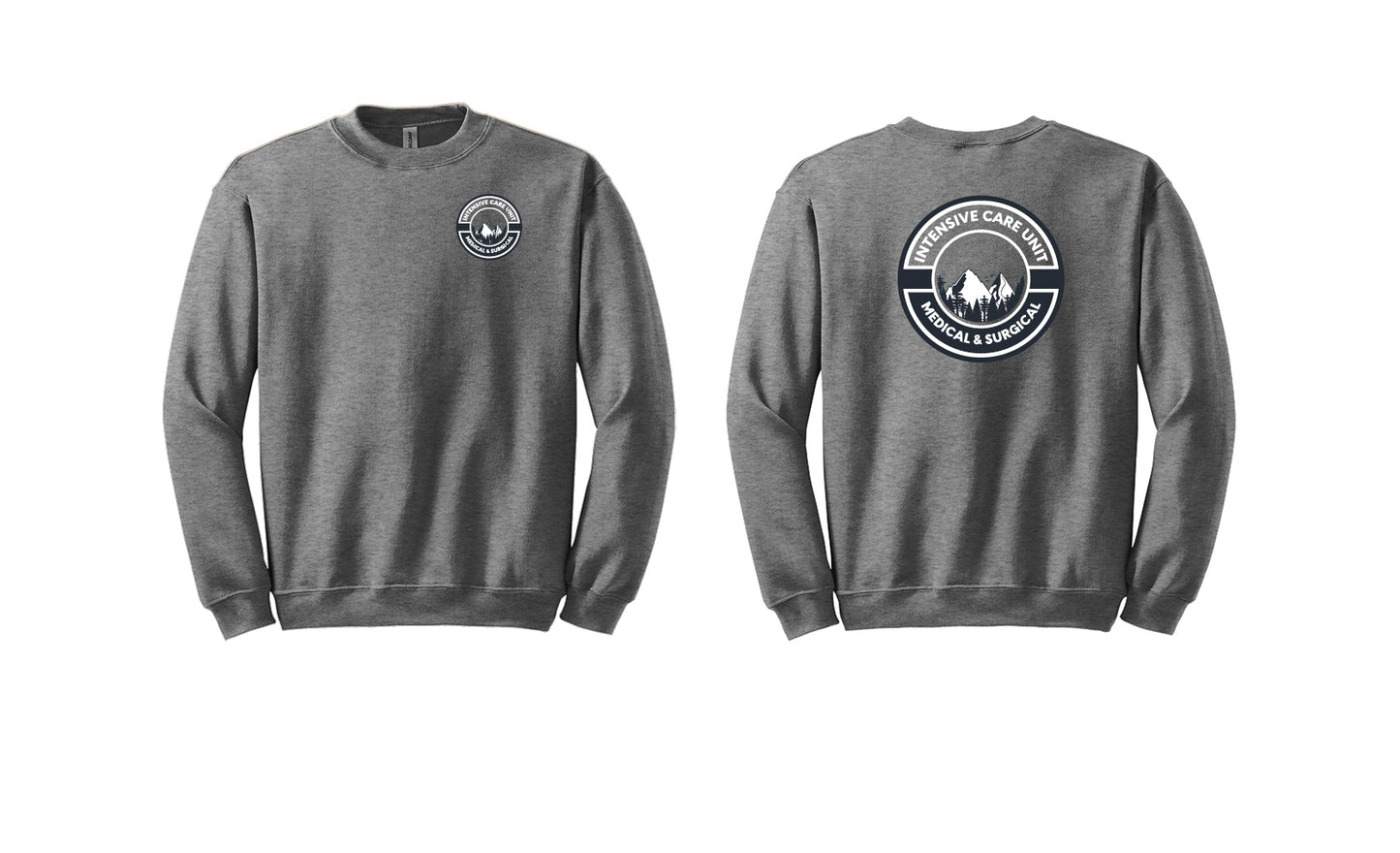 ICU 2 color Gildan Heavyweight Crewneck Sweatshirt